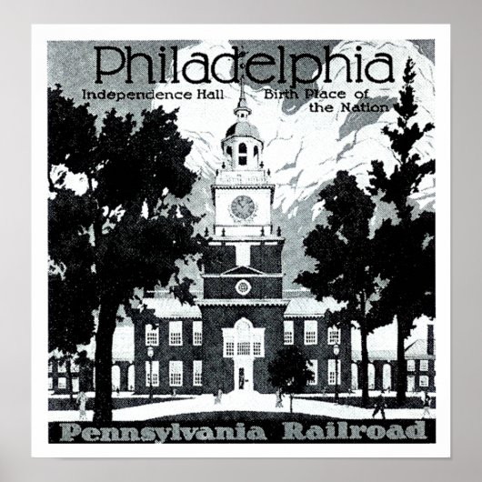 Bezoek Philadelphia op de Pennsylvania Railroad Poster (Voorkant)