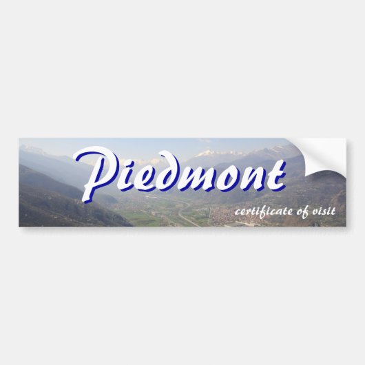Bezoek Piëmont certificaat Bumpersticker (Voorkant)