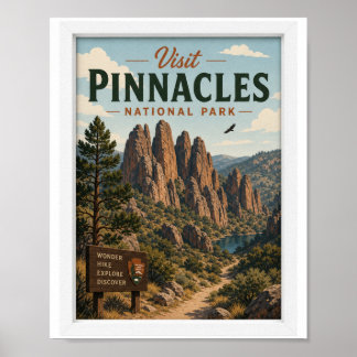 Bezoek Pinnacles National Park Reis Vintage Poster