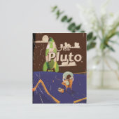 Bezoek Pluto Vintage Reisposter Briefkaart (Staand voorkant)