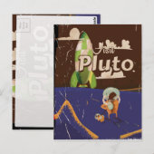 Bezoek Pluto Vintage Reisposter Briefkaart (Voorkant / Achterkant)
