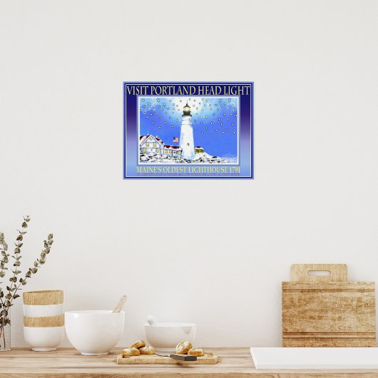 Bezoek Portland Head Light 1791 Poster (Keuken)