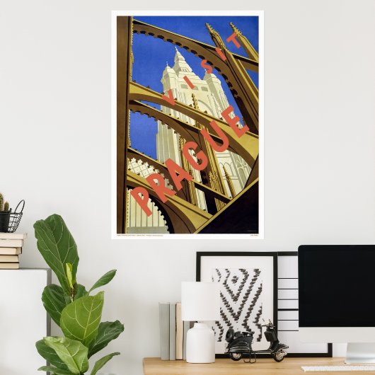 Bezoek Praag Poster (Thuiskantoor)