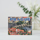 Bezoek... Praag, Tsjechisch Briefkaart (Staand voorkant)