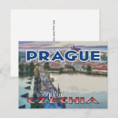 Bezoek... Praag, Tsjechisch Briefkaart (Voorkant / Achterkant)