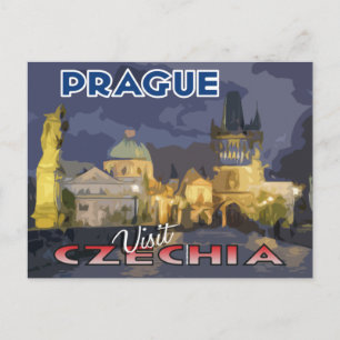 Bezoek... Praag, Tsjechisch Briefkaart