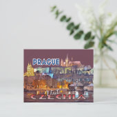 Bezoek... Praag, Tsjechisch Briefkaart (Staand voorkant)