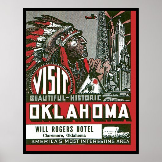 Bezoek prachtige historische Oklahoma Poster (Voorkant)