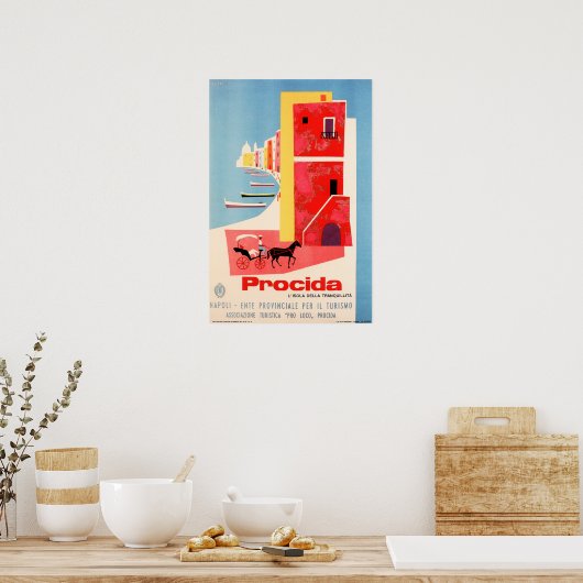Bezoek PROCIDA Napels Coast South ITALIË ENIT Trav Poster (Keuken)