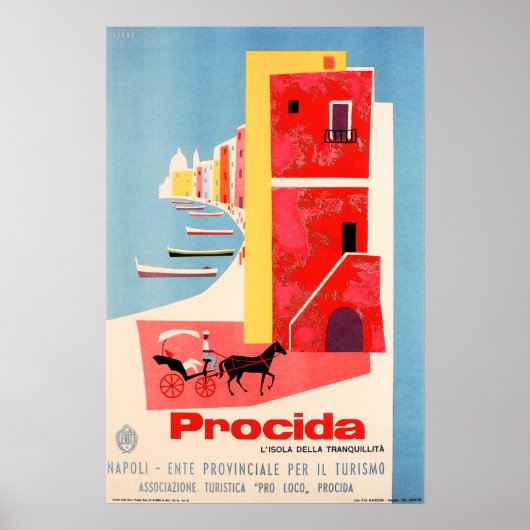 Bezoek PROCIDA Napels Coast South ITALIË ENIT Trav Poster (Voorkant)