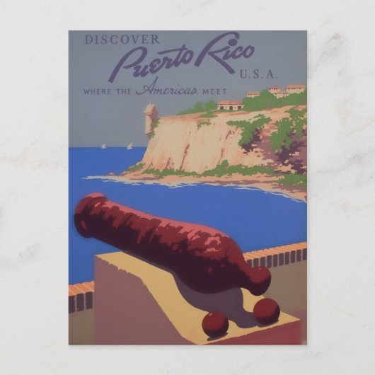 Bezoek Puerto Rico Briefkaart (Voorkant)
