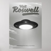 Bezoek Roswell UFO vintage poster (Voorkant)