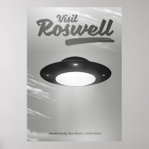Bezoek Roswell UFO vintage poster
