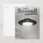 Bezoek Roswell UFO vintage poster Briefkaart (Voorkant / Achterkant)