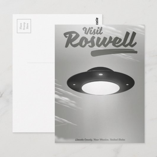Bezoek Roswell UFO vintage poster Briefkaart (Voorkant / Achterkant)