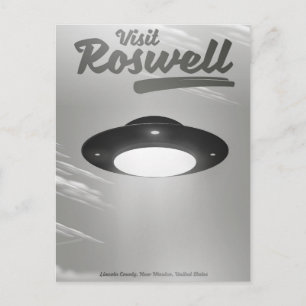 Bezoek Roswell UFO vintage poster Briefkaart