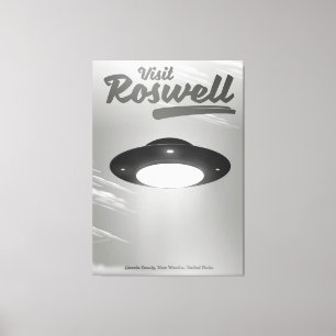 Bezoek Roswell UFO vintage poster Canvas Afdruk