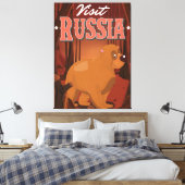 Bezoek rusland Vintage reisbureau cartoon poster Canvas Afdruk (Insitu (Slaapkamer))