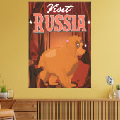 Bezoek rusland Vintage reisbureau cartoon poster Canvas Afdruk (Insitu (Woonkamer))