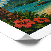 Bezoek Samoa Reizen Vintage Poster (Hoek)