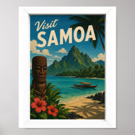 Bezoek Samoa Reizen Vintage Poster