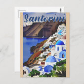 Bezoek Santorini Griekenland Reizen Briefkaart (Voorkant / Achterkant)