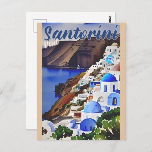 Bezoek Santorini Griekenland Reizen Briefkaart (Voorkant / Achterkant)