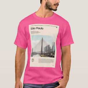 Bezoek São Paulo Brazilië (reisposter) T-shirt
