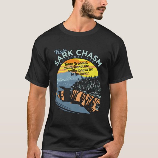 Bezoek Sark Chasm Nieuwigheid T-shirt (Voorkant)