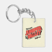 "Bezoek Schilderachtig Juniper Valley" Cadeauwinke Sleutelhanger (Voorkant Links)