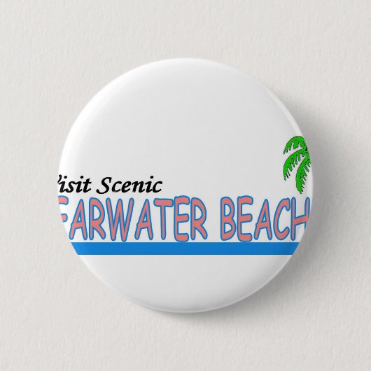 Bezoek Schilderachtig Klearwater Beach Ronde Button 5,7 Cm (Voorkant)