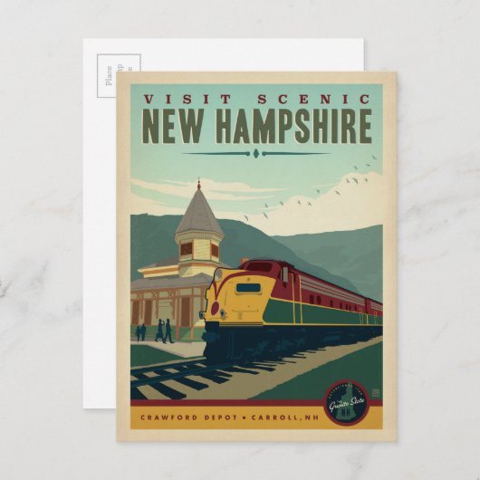 Bezoek Schilderachtig New Hampshire Briefkaart (Voorkant / Achterkant)