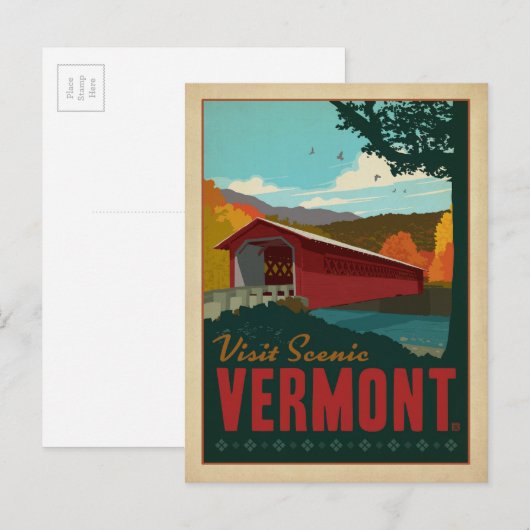 Bezoek Schilderachtig Vermont Briefkaart (Voorkant / Achterkant)