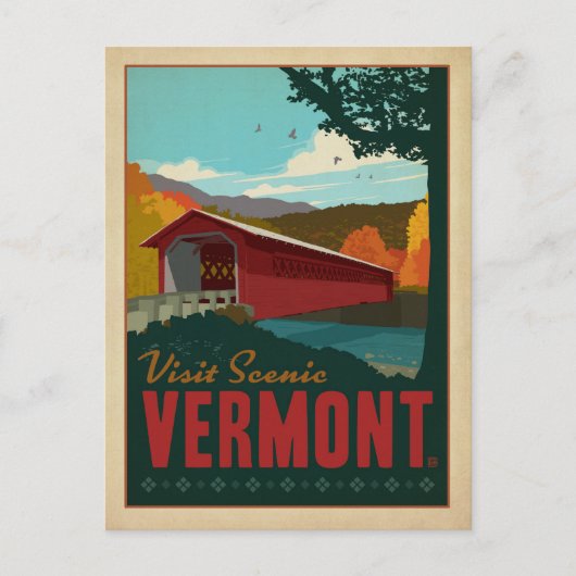 Bezoek Schilderachtig Vermont Briefkaart (Voorkant)