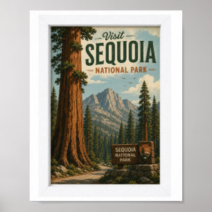 Bezoek Sequoia National Park Reis Vintage Poster