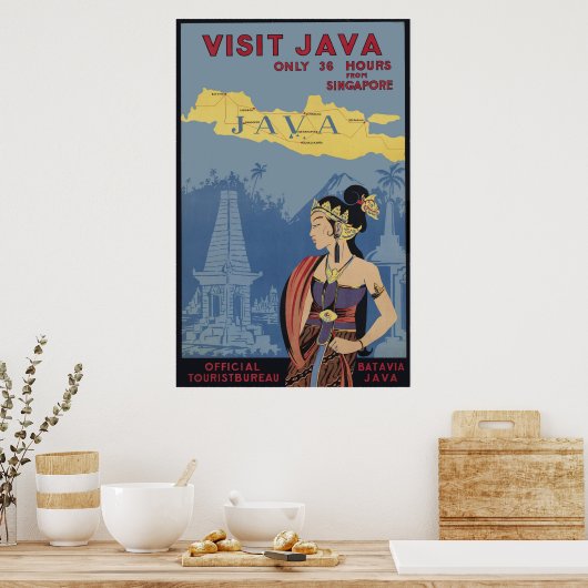 Bezoek slechts 36 uur Java in Singapore Poster (Keuken)
