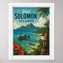 Bezoek Solomon eilanden Reis Vintage Poster