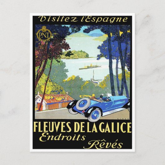 Bezoek Spaanse vintage-reis Briefkaart (Voorkant)