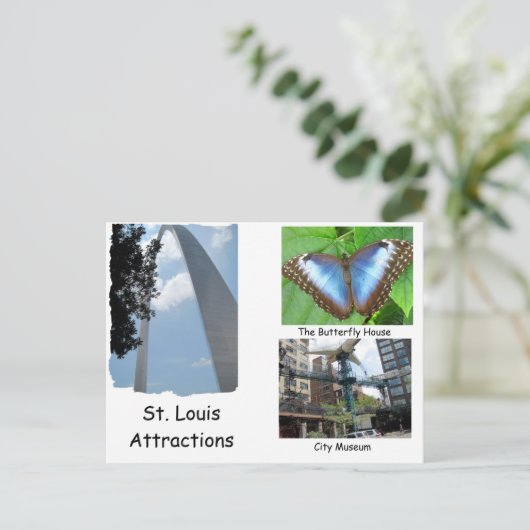 Bezoek St. Louis. Briefkaart (Staand voorkant)
