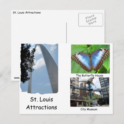 Bezoek St. Louis. Briefkaart (Voorkant / Achterkant)