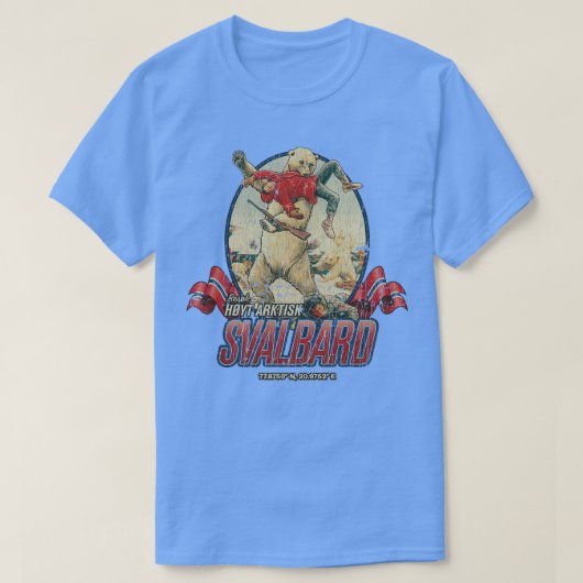 Bezoek Svalbard met hoog Arctisch gebied T-shirt (Design voorkant)