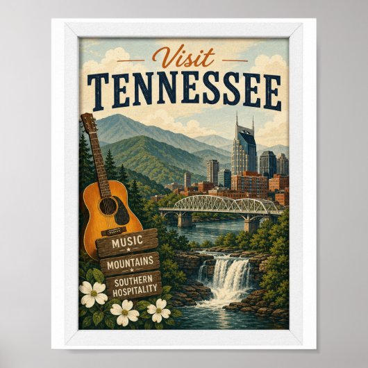 Bezoek Tennessee Reizen Vintage Poster (Voorkant)