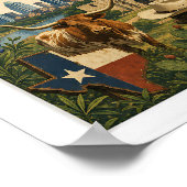 Bezoek Texas Reis Vintage Poster (Hoek)