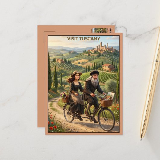 Bezoek Toscane Reizen Briefkaart (Voorkant / Achterkant in situ)