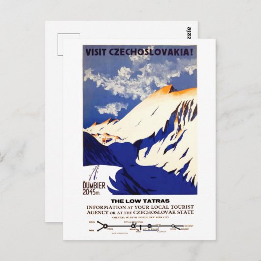 Bezoek Tsjechoslowakije Briefkaart (Voorkant / Achterkant)