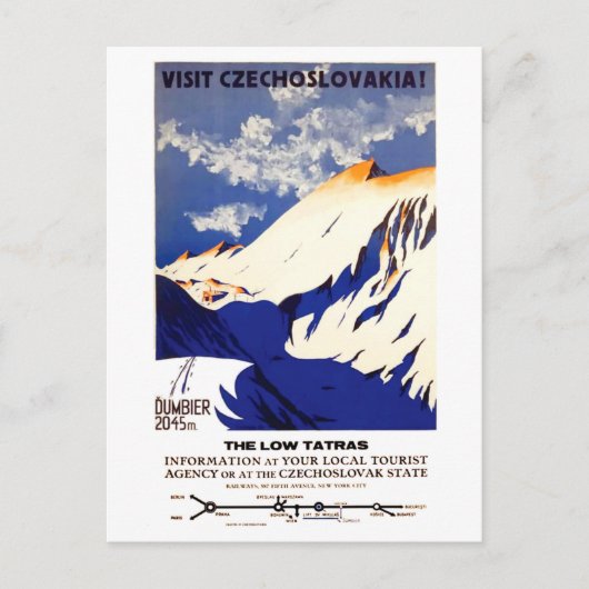 Bezoek Tsjechoslowakije Briefkaart (Voorkant)