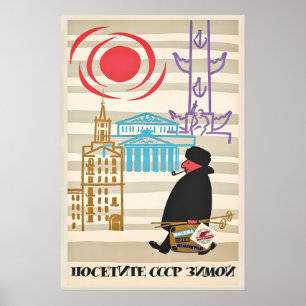 Bezoek USSR Vintage Reisposter Print Huisdecoratie