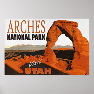 Bezoek Utah, Arches National Park, Poster