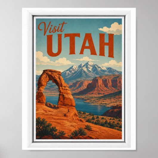 Bezoek Utah Reis Vintage Poster (Voorkant)
