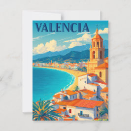 Bezoek Valencia Spanje | Retro Travel Briefkaart